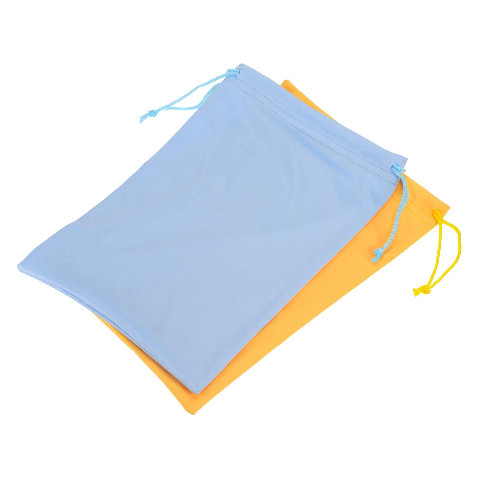 YOKIVE 2 Pcs Ski Goggle Bags, Sport Microfiber Snow Goggles Case Covers Storage Sleeves Drawstring Pouches for Sunglass Lens (Pale Blue Yellow, 7.1"x10.6")