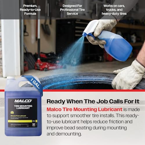 Image of Malco Tire Mounting and Demounting Lubricant with Applicator - Tire Lube for Changing Tires /Improved Bead Seal & Rust Protection for Automotive, Truck, Farm, and Construction Tires