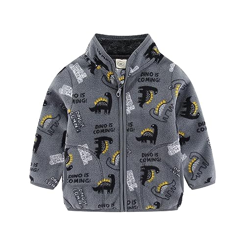 Boys Girls and Toddlers' Sherp𝐚 Fleece Full-Zip Jacket Baby Cute 𝐂artoon Winter Warm Plush Toddler Boy Fleece Jacket