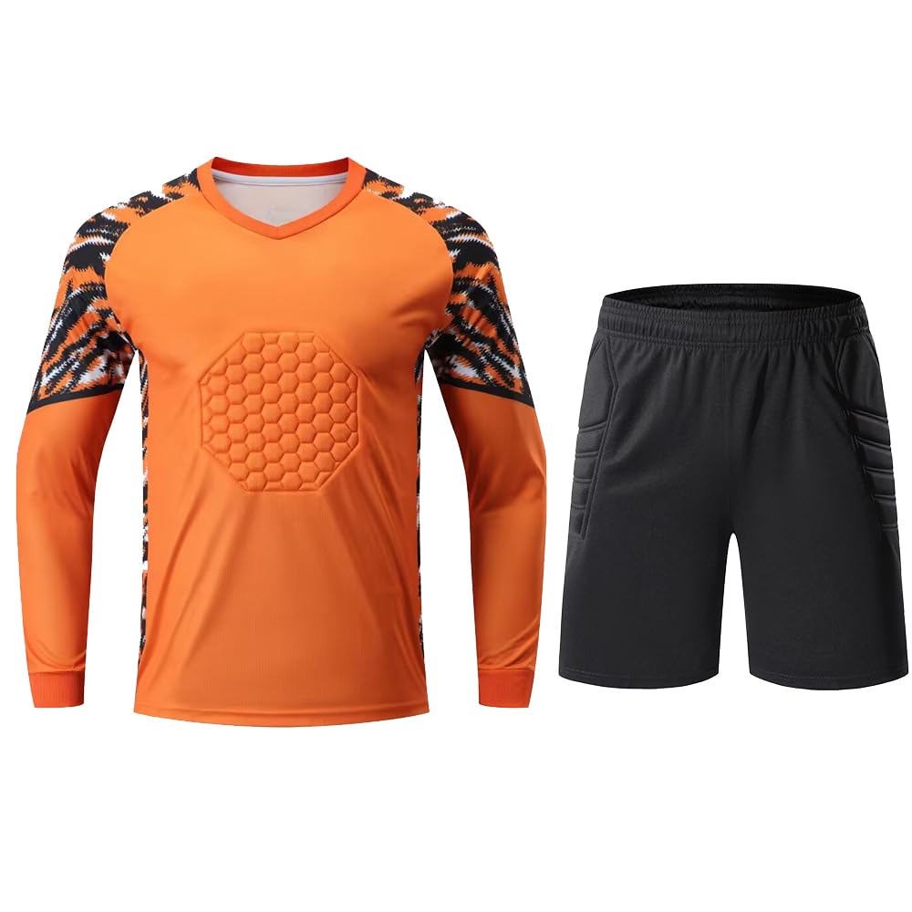 Torwart Trikot Set Erwachsene Kinder Hose/Shorts Gepolstertes Atmungsaktives Torwarttrikot Fußball Handball Training Herren Damen Wettkampf Ausrüstung