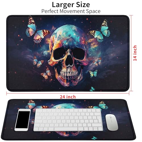 Image of Card Mat for MTG & TCG Playmat,Skull with Butterflies