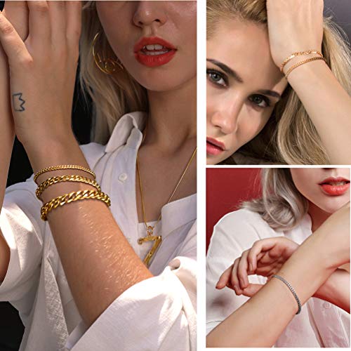 PROSTEEL 316L Stainless Steel Cuban Link Bracelets for Men, Gold/Black/Silver Tone, Hypoallergenic Jewelry, 7.5"/8.26", Come with Box4