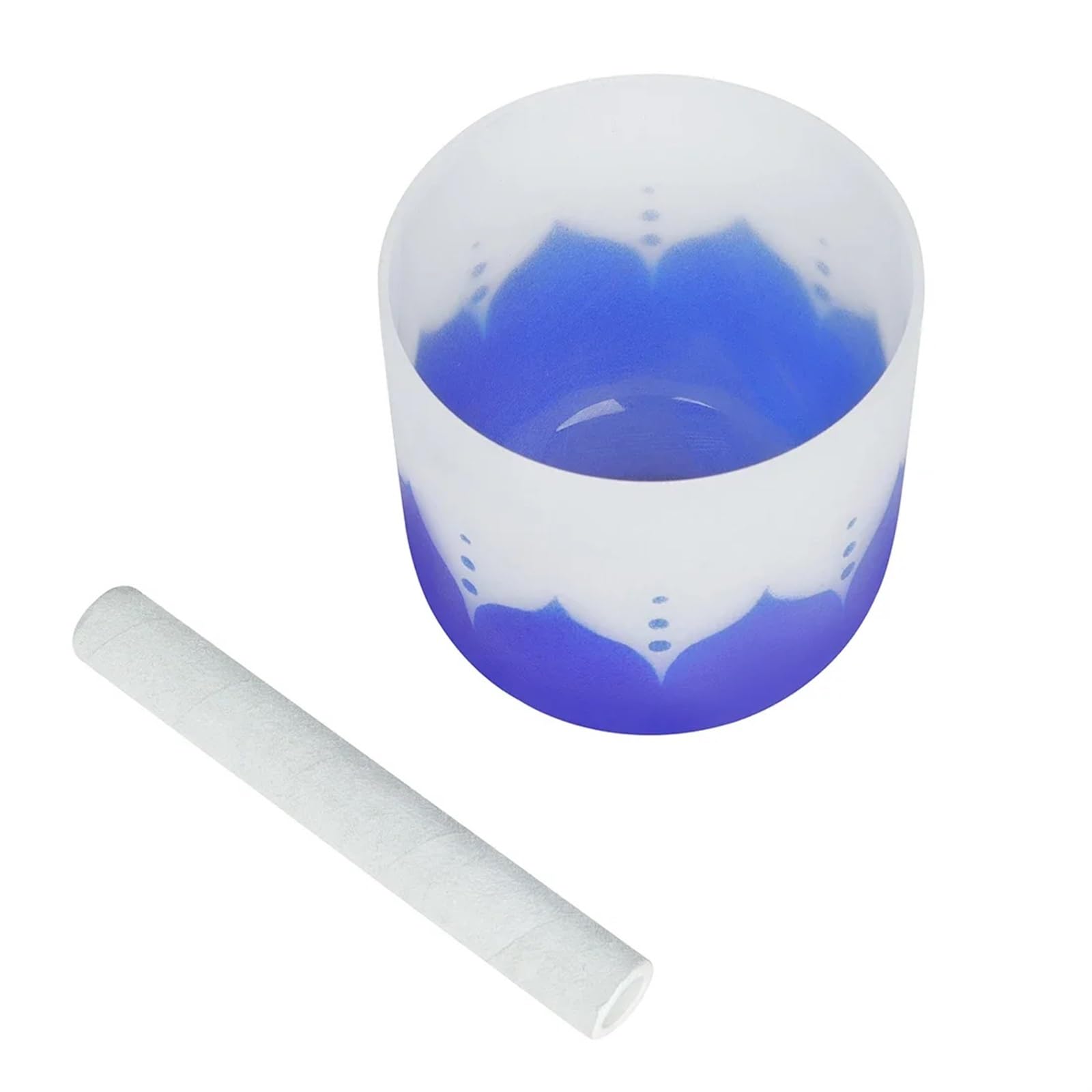 Kristall-Klangschale 6-12 Zoll blaue Klangschale A/B/C/D/E/F Tonart Musikschale Kristallschale mit Stick Percussion Instrument Zubehör(6 Inch B Key)
