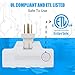 3-Outlet Plug Extender, Multi Outlet Wall Plug (3 Pack), 180 Degree Swivel Outlet Extender Wall Tap with 3-Prong Grounded Outlet Plug, ETL Listed AC Outlet Adapter, White