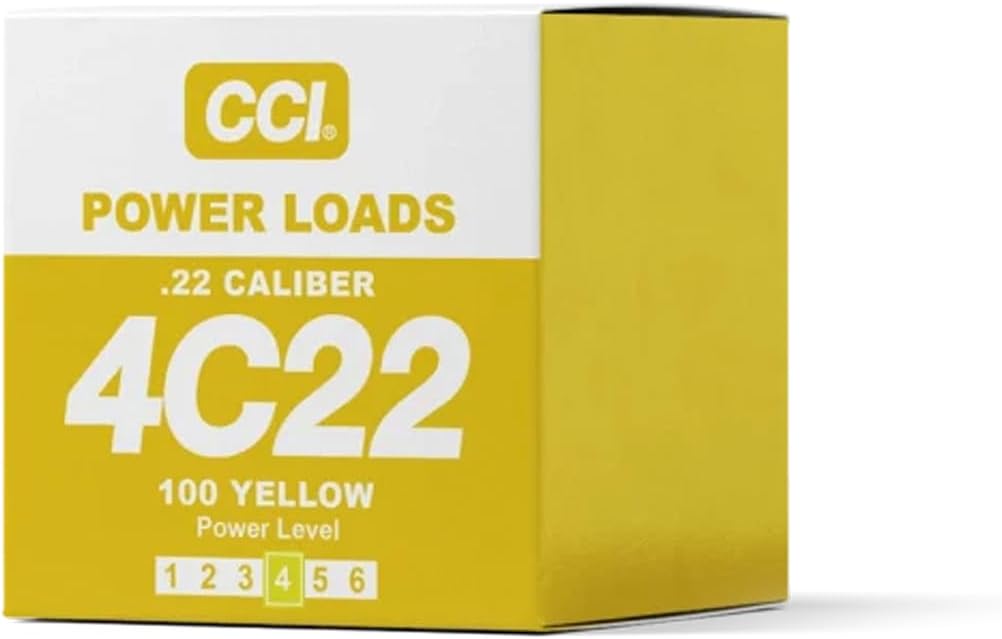 DT Systems Super PRO Dummy Launcher .22 Caliber Crimped Blank Power Loads, 100-Load Pack for Hunting Sporting Dog Training Gun Conditioning Dummy Launcher - Yellow, 60-80 Yards Launch Distance