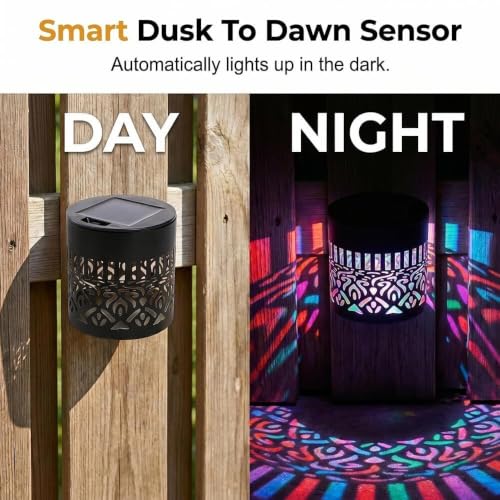 Lámpara solar Mandala exterior para jardín luces de proyección LED impermeables pack de 2 5