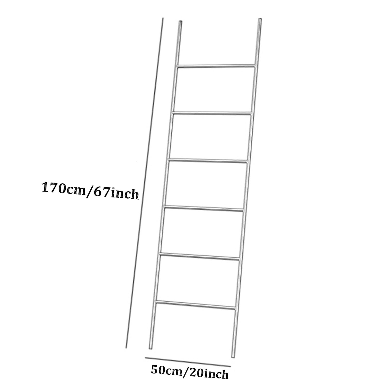 Scala Porta Coperte autoportante a 6 Ripiani in Metallo, Elegante Decorazione per la casa, per Camera da Letto e Soggiorno, stendibiancheria (50x170 cm, Nero)