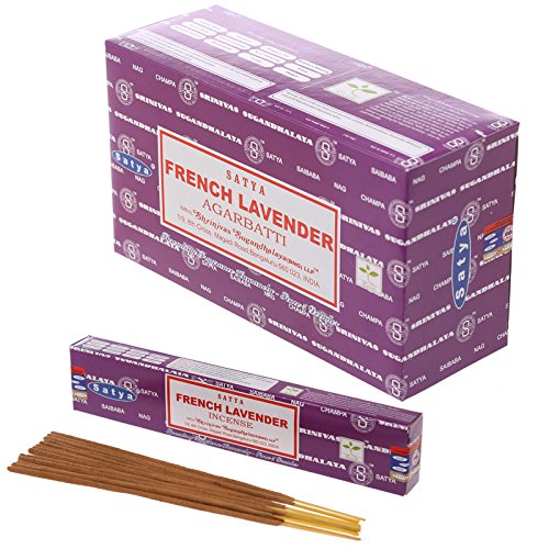 Satya Nag Champa Lot de 12 bâtons d'encens Lavande française