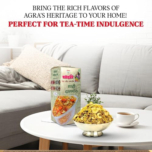 Image of PANCHI KA PETHA AUR DALMUT Shahi Dalmoth Namkeen (500g), Original Agra's Famous Crunchy & Spicy, Authentic Dry Fruits Mix, Fresh & Tasty & Perfect For Tea Time Snack, Travel & Indian Occasions
