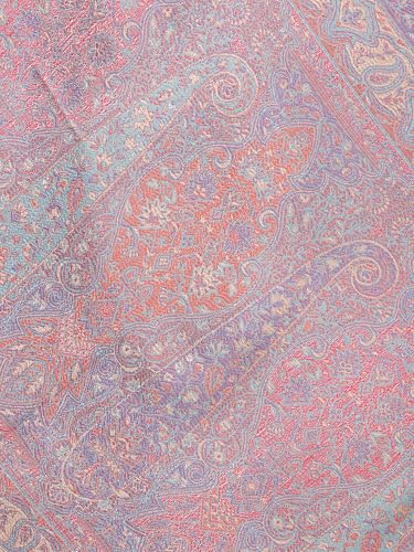 Women's Reversible Acrylic Stole with Woven Giant Paisley Flowers Weave Design Shawl Scarves for Girl 5