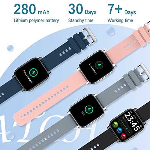 Smartwatch slim horloge, Bellen/beantwoorden, Fitness tracker met Hartslag Slaapmonitor 1.85'' Full-Touch-smartwatch voor Dames Heren Stappenteller voor sportcalorieën - Afbeelding 8