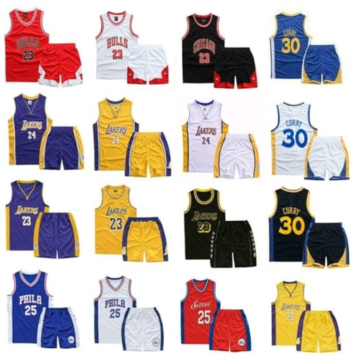 EZB Kids Boys Basketball 2-Piece Performance Tank Top Training Jersey and Shorts Set (Black, 8-9 Years) - Image 4