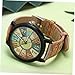 Imagen de LALADEFIEE 1pieza Reloj De Cuarzo Diseño De Madera para Hombre Pulsera De PU Elegante para y
