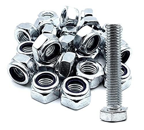 Miniatura 3 de Doja Barcelona Tuercas De Seguridad 25 Pcs Tuerca Autoblocante M14 22 X 24,5 X 14mm En Acero Galvanizado Tuerca Hexagonal Roscada Con Freno, Antivibración, Autoblocante