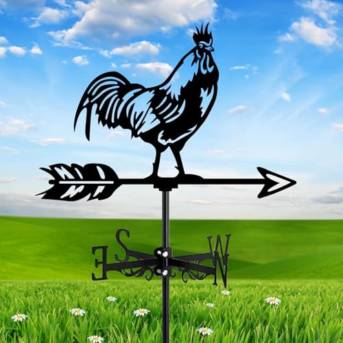 Indicateur de direction du vent en fer noir de 32 cm pour ferme - 5