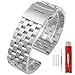 Kai Tian Correas de reloj de 20mm con acabado cepillado para hombre Correa de acero inoxidable Pulseras de reloj de plata Correa reloj de reemplazo de cierre para niños