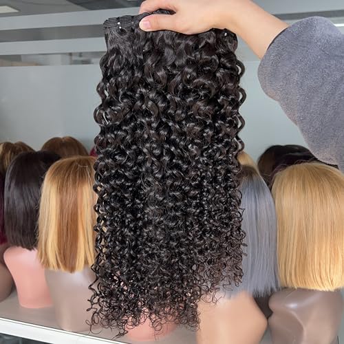 Aoma Raw Water Wave Curly Bundles Human Hair, Water Wave Hair Weft Bundles, Raw Hair Weft in Weave 3 Bundles, Triple the Lifespan Over Regular Virgin Hair Bundles 22 24 26 inches