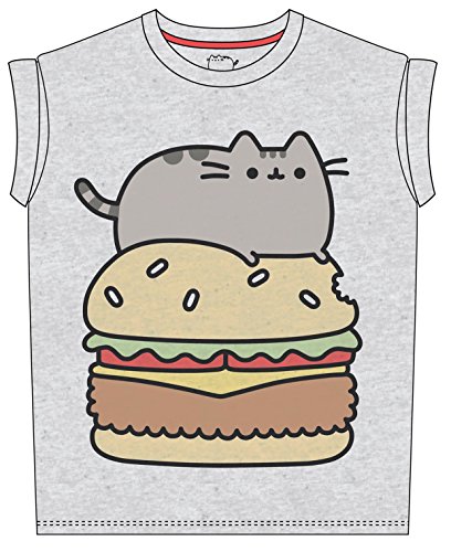 Plastic Head Pusheen Burger Grst T-Shirt, Grigio