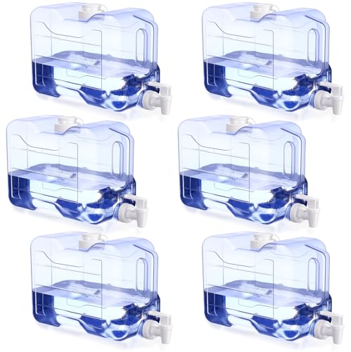 Image of Funnymoom 6 Pcs Drink Water Dispenser for Fridge 2 Gallon Beverage Dispenser with Spigot Plastic Reusable Refrigerator Water Dispensers Waters Jug Container for Party Outdoors Camping Hiking Home