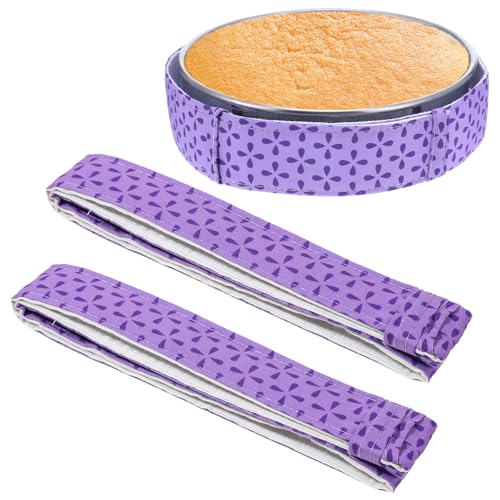 Aeaocvo 2 Pcs Bake Even Cake Strips, Super Absorbent Thick Cotton Cake Strips, Moist Level Cakes for Kitchen Bakery Restaurant