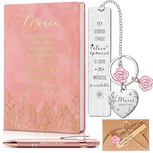 Merci Maitresse Kit Cadeau 5 Pièces Idéal pour la Rentrée ou le Bureau de l'Enseignante