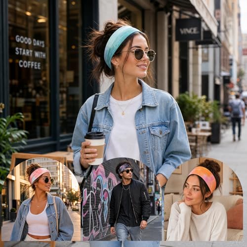 Image of 8PCS Summer-Exclusive Non Slip Sports Elastic Soft Running Fashion Headbands Absorb Sweat for Women & Men Working Out, Travel