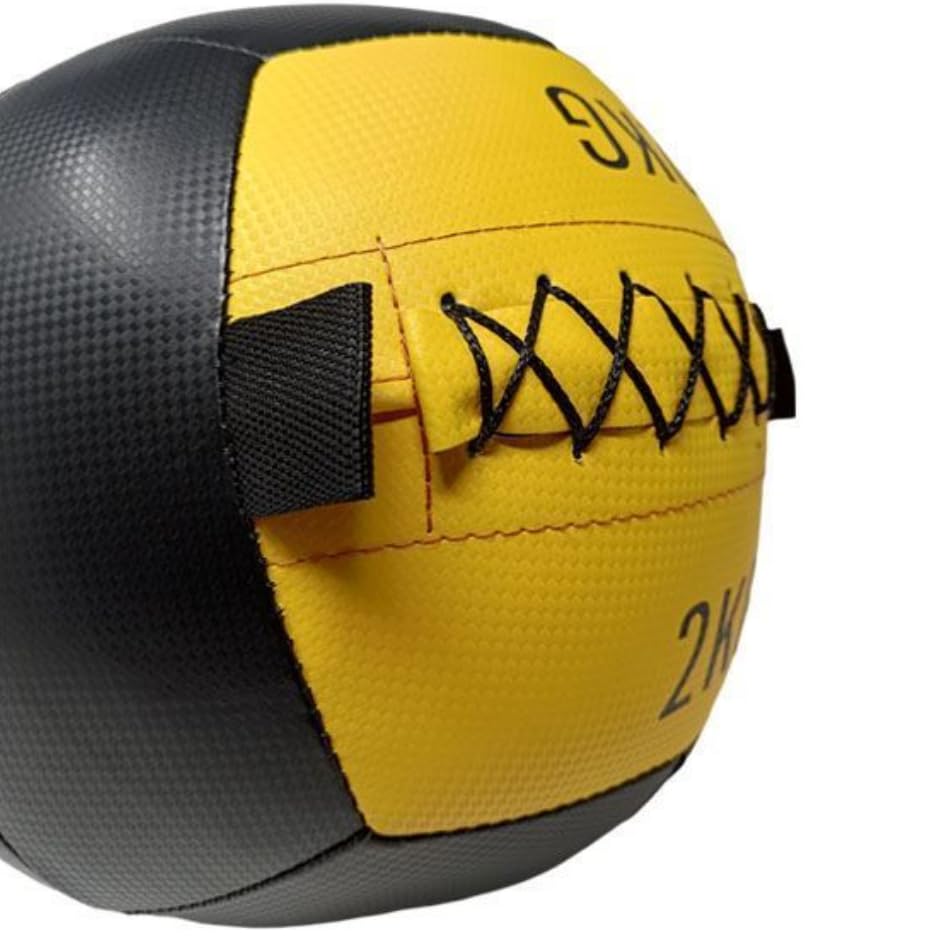 Palla Medica 2 Kg, Palla Palestra e Home Gym Wall ball Ecopelle, Slam Ball, Fitness Palla per Esercizi e Allenamento funzionale, Home Fitness