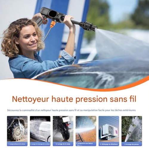 Pulvérisateur d'eau haute pression portable et réglable à 2 modes