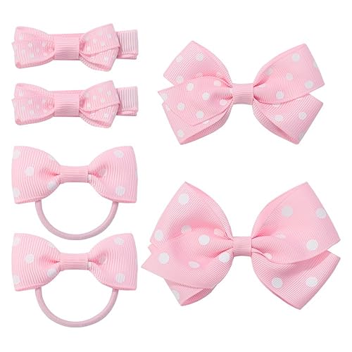Miniatura 8 de Pinzas para el pelo para bebé niña, pasadores y pasadores de lazo de lunares (B0-negro)