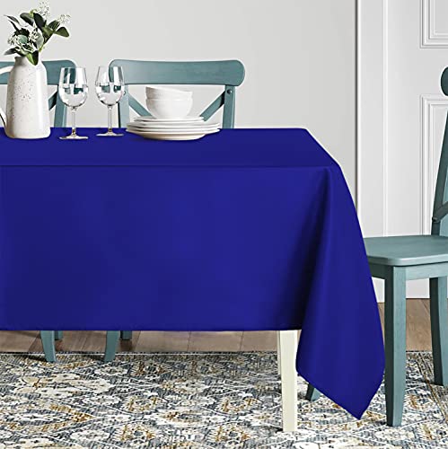 Image of sancua Square Tablecloth - 70 x 70 Inch - Stain and Wrinkle Resistant Washable Polyester Table Cloth, Decorative Fabric Table Cover for Dining Tables, Buffet Parties and Camping, Royal Blue