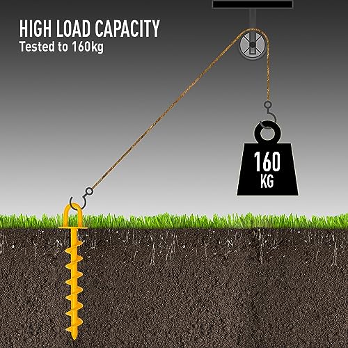 Roughneck® Heavy Duty Ground Anchor 340mm (13.5") 160kg Load Tested, Yellow - Image 2