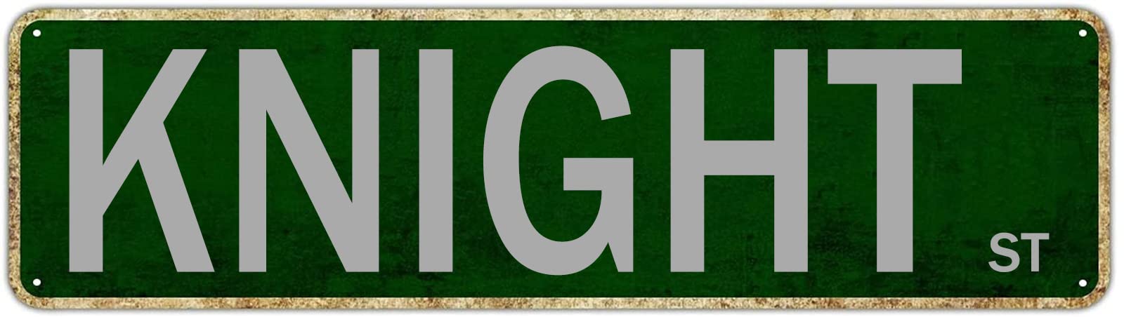 Knight St Retro Tin Signs Aluminum Art Plaque Gift Outdoor Home Kitchen Garden Wall UV-Resistant Decor 4x16 Inch