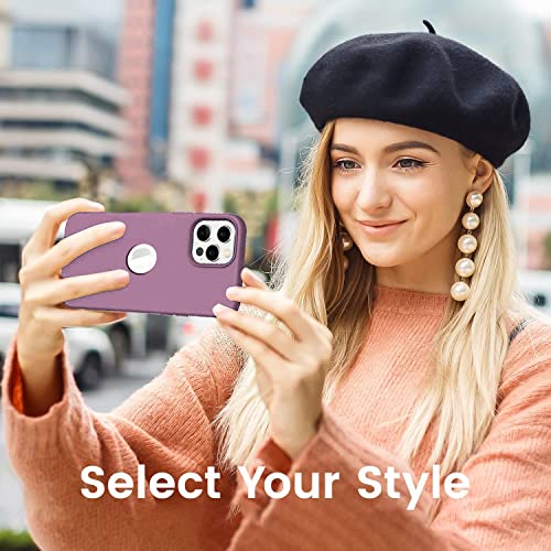 Image of VONZEE Back Cover for iPhone 12 Pro Max Case, Shockproof Slim Camera & Full Body Protection Liquid Silicone TPU Cover with Logo Cut (6.7 Inch) -Lilac