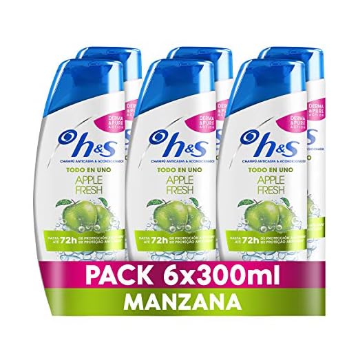 H&S Apple Fresh Todo En Uno Champú Anticaspa Y Acondicionador 6 x 300ml