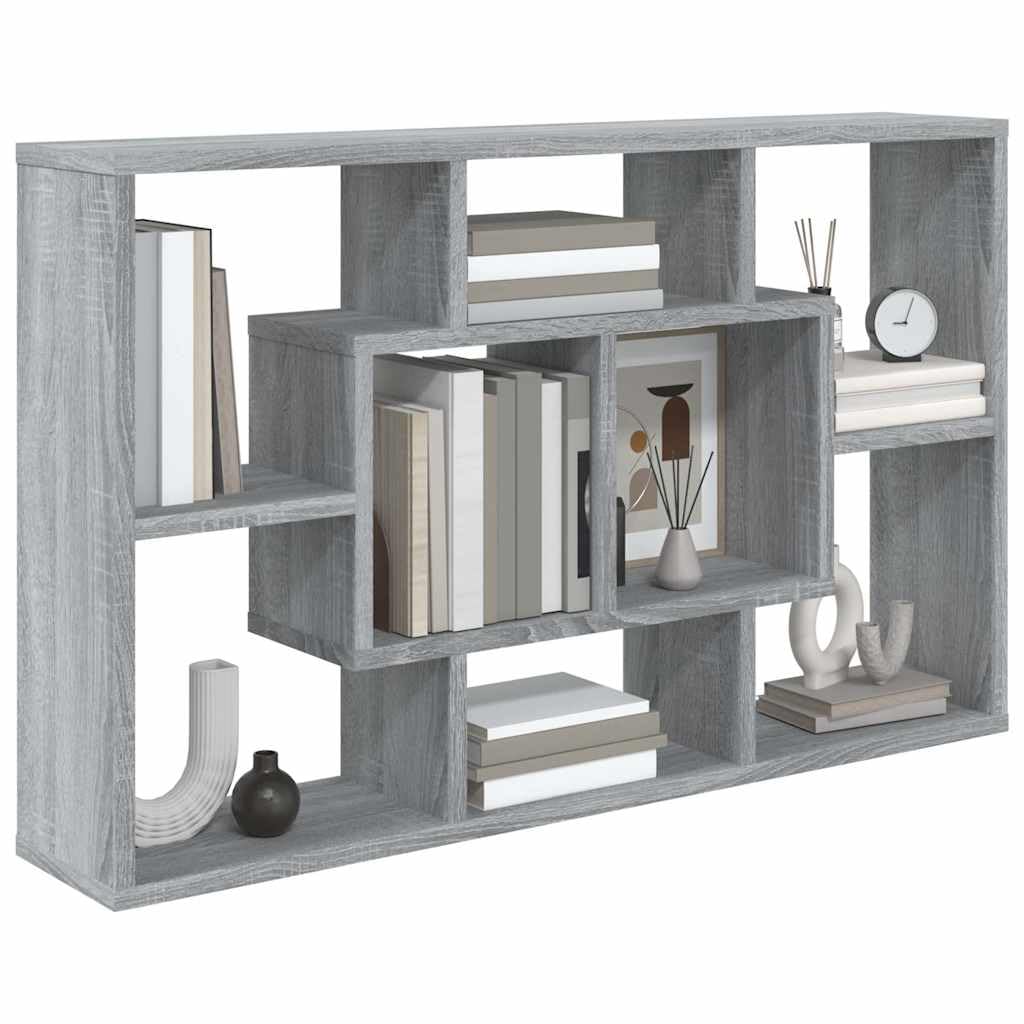 Sonoma - Estantería de pared (85 x 16 x 52,5 cm, madera con 8