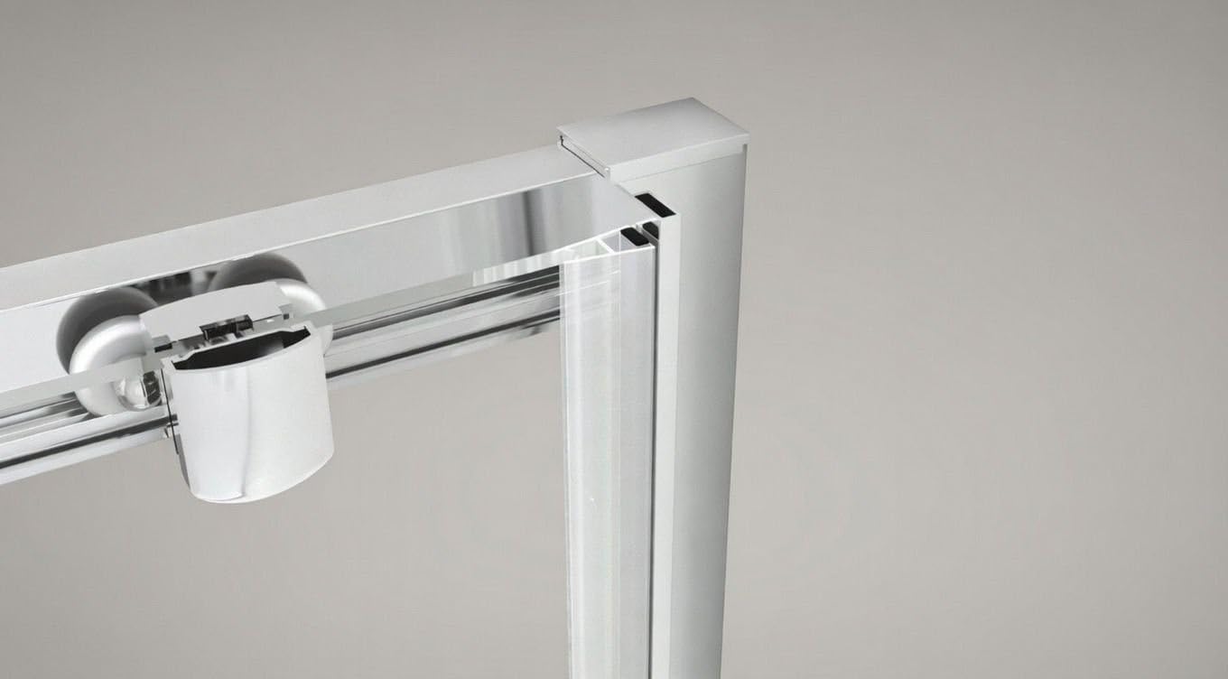 Box doccia a nicchia 165 cm porta scorrevole apertura laterale H195 cm ALBA Cromato