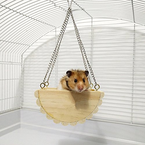 Hypeety Juguete de oscilación de hámster de Madera para hámster Enano Gerbil ratón de Rat Ratones pequeño Animal Jaula Perca Soporte de Juguete Cover