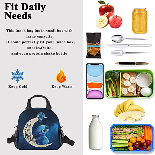 Bxxnos Cute Anime Cartoon Insulated Lunch Bag With Adjustable Shoulder Strap,Durable Freezable Lunch Box, Reusable Lunch Box Insulated For Women,Men,Kids, Work, Office, Picnic, Outdoor #TOP2