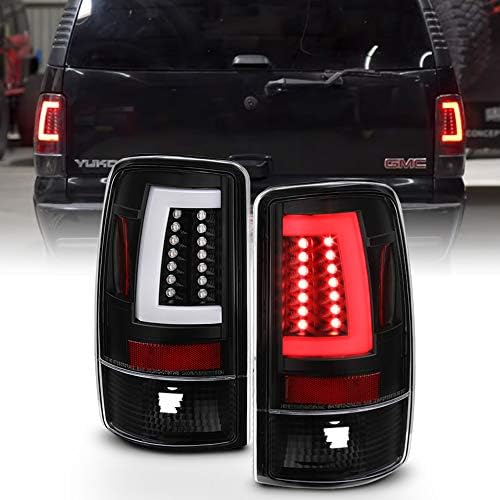 Rear Tail Lights For 2000-2006 Chevy Suburban Tahoe GMC Yukon | LED Tail Brake Light In Black - Durable ABS Design