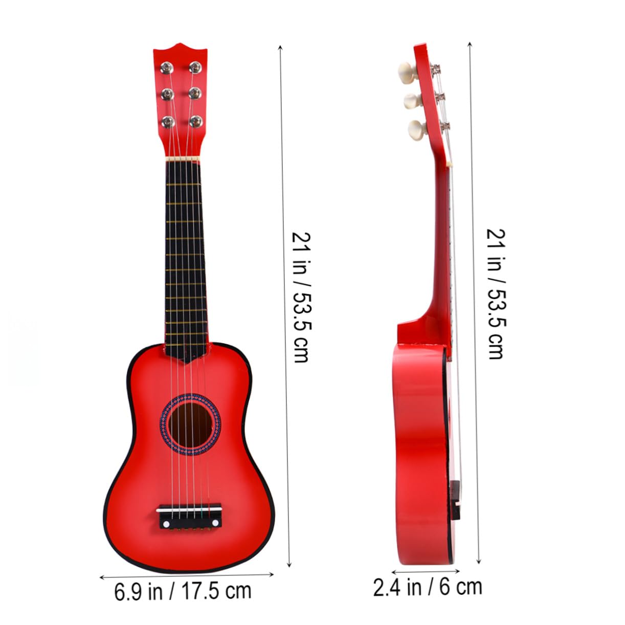 Chitarra Acustica Bambini 21 Pollici in Legno Rosa | Dimensione Portatile, Adatta a Bambini e Ragazzi, Tastiera Sottile e Corde a Bassa Altezza