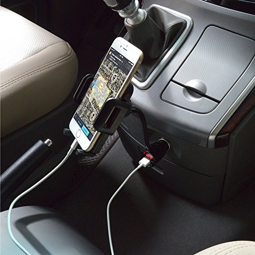 Amazon.com: SOAIY 3-in-1 Cigarette Lighter Car Mount + Voltage Detector  (Not for Center Console & Window), Dual USB 3.1A Charger with Adjust  Gooseneck & 360° Rotating Car Mount Cradle for 1.7-3.7inch Width