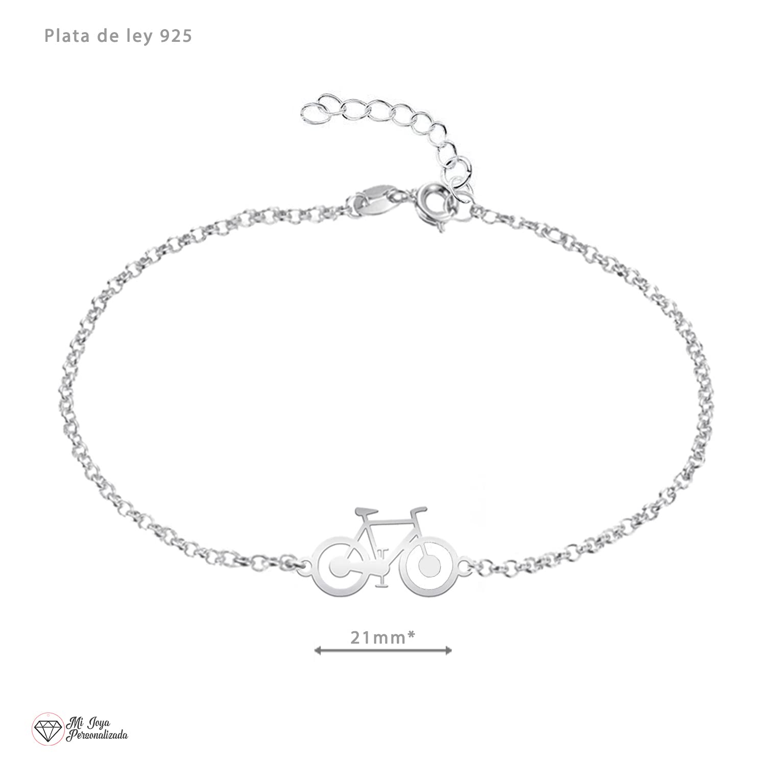 Pulsera Bicicleta Hombre Mujer Plata - Regalo Perfecto Ciclistas o Aficionados a ciclismo bicis y deportes