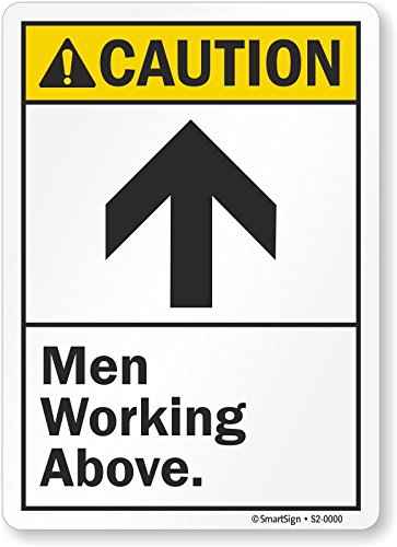 Panneau Caution Men Working Above pour sécuriser les travaux en hauteur