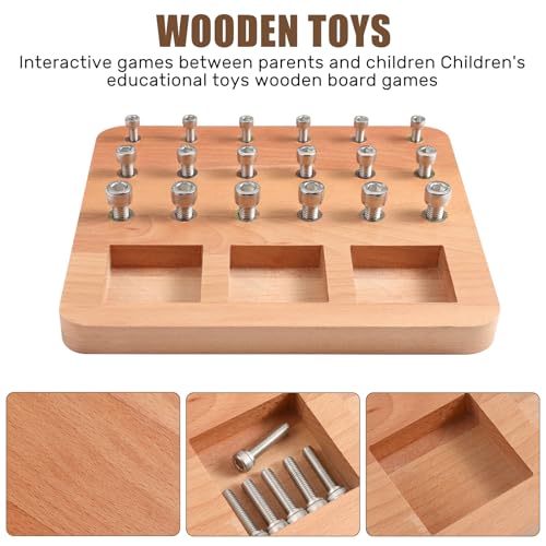Wooden Peg board for Occupational Therapy with 3 Sizes of Pegs and Holes, Wood Pegboard for Finger Dexterity, Hands Therapy Peg Board to Improve Finger Motor Skills and Hand-Eye Coordination, 18 Holes - Image 5