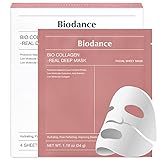 BIODANCE Bio-Collagen Real Deep Mask, Hydrating Overnight Hydrogel Mask, Pore Minimizing, Elasticity Improvement, 34g x4ea Collagen Mask
