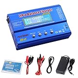 FCONEGY B6 Lipo Battery Balance Charger 80W 6A Discharger for NiMH/NiCd (1-15S), LiPo/Li-ion/Life Battery (1-6S), RC Hobby Batteries Balance Charger with LCD Display & AC Power Supply