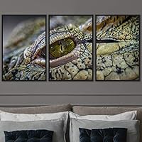 3 Piece Framed Canvas Wall Art Alligators Canvas Prints Home Artwork Decoration for Living Room,Bedroom - 16
