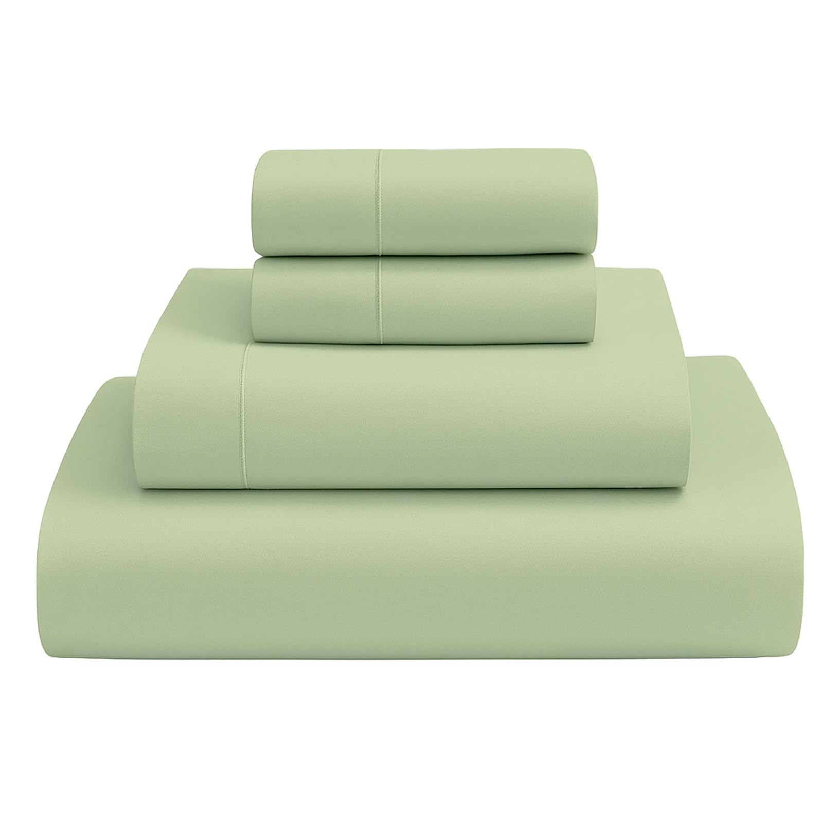 MyGiza Sheets, 100% Certified Giza Egyptian Cotton Sheets - Queen Size Double Bed Sheets Set to Fit Upto 18 Inches Deep Mattress (4 Pcs) Sage