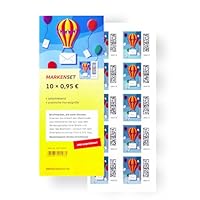 10 Stück 0,95 EUR 95 Cent postfrische selbstklebende Briefmarken | Frankaturware Markenset (Motiv: Welt der Briefe)