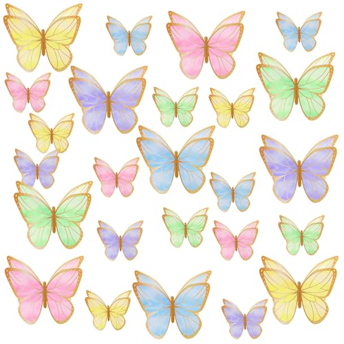 Yexiya 25 Pieces Butterfly Table Centerpiece Birthday Party Decorations Table Toppers Centerpieces Butterfly Theme Party Decor for Birthday Shower Supplies (Classic)